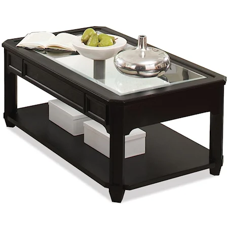 Rectangle Cocktail Table with Glass Top